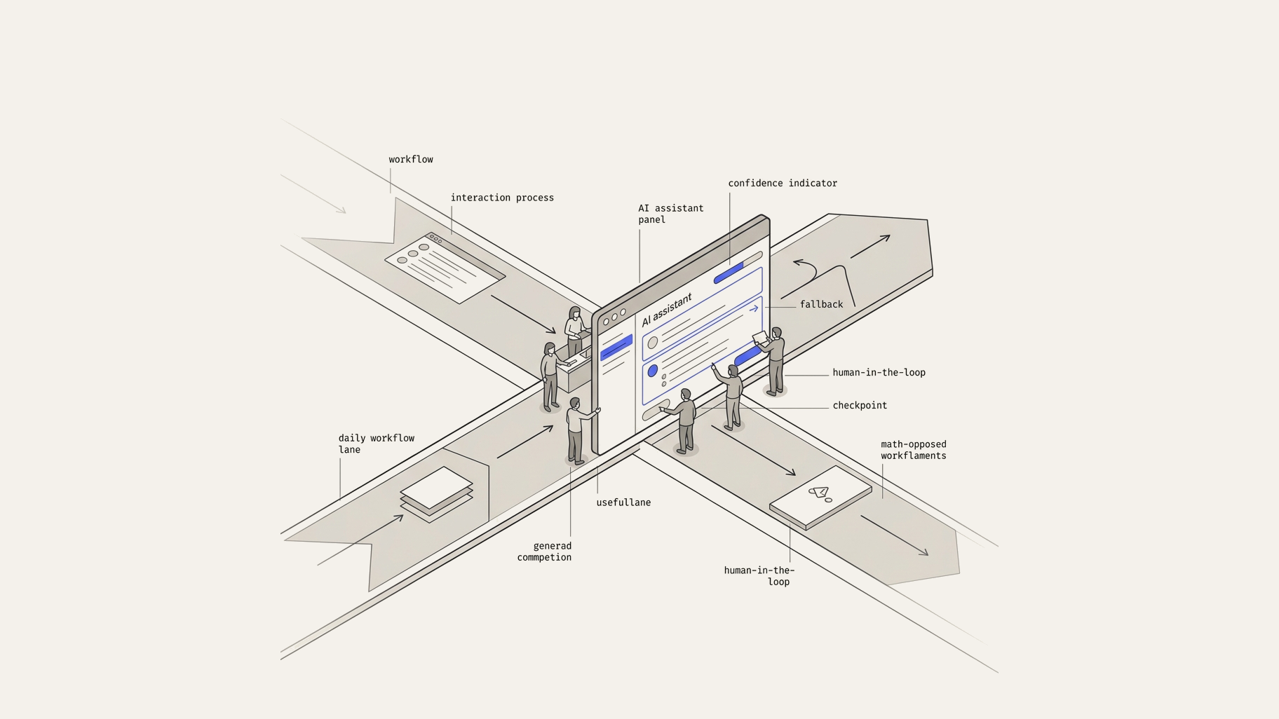 Illustration demonstrating UX confidence factors and user adoption patterns